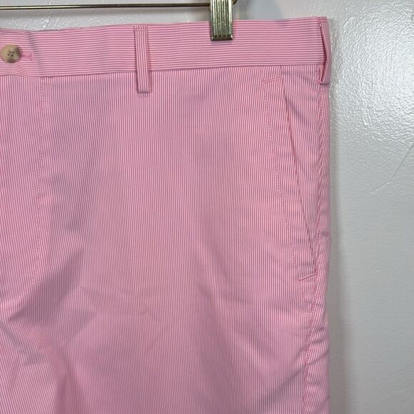 Peter Millar Crown Sport Shorts Pink White Stripe Size 40 Golf Outdoor Sports - Picture 2 of 11